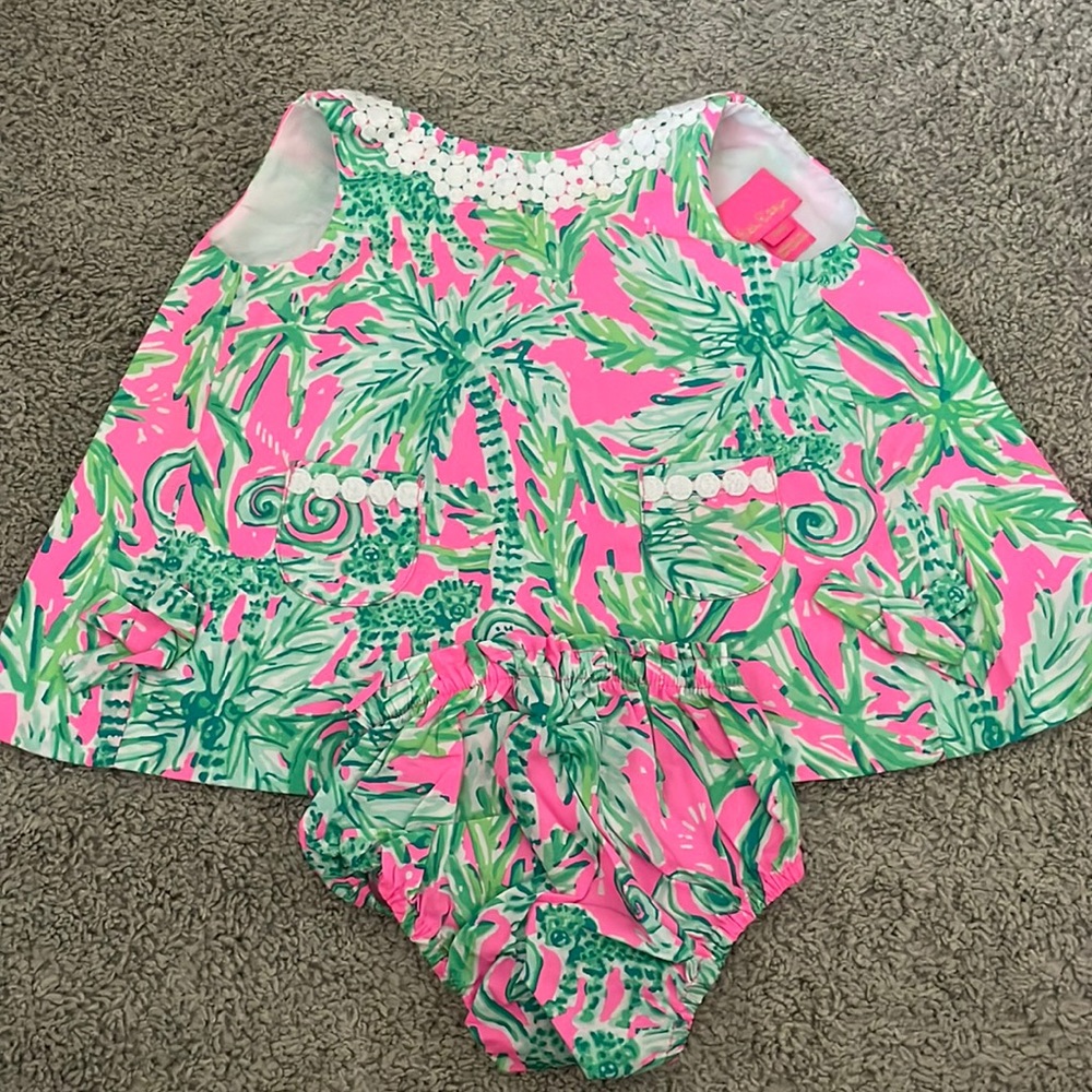 Lilly Pulitzer 3-6M Dress w/ Diaper Cover EUC